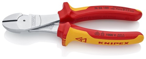 KNIPEX SZCZYPCE TNĄCE BOCZNE O ZWIĘKSZONYM PRZEŁOŻENIU 180MM