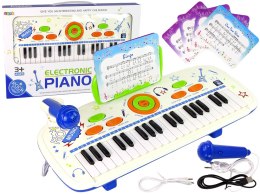 ND24_10972 Elektryczne Pianino Keyboard Dla Dzieci Niebieski Nuty USB MP3 5905515350167