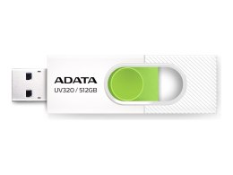 ADATA Pendrive ADATA UV320 - 512 GB, USB 3.2 Gen 1, Biało-Zielony