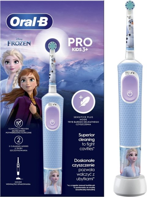 Oral-B Oral-B | Vitality PRO Kids Frozen | Szczoteczka elektryczna | Ładowalna | Dla dzieci | Niebieska | Ilość głowic szczoteczki w ze