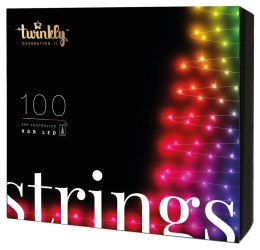 Twinkly Twinkly|Strings Smart LED Lights 100 RGB (Multicolor), 8m, czarny przewód|RGB - 16M+ kolorów