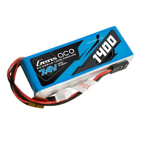 Akumulator LiPo Gens ace 1400mAh 7.4V 2S1P do nadajnika z wtyczką JR