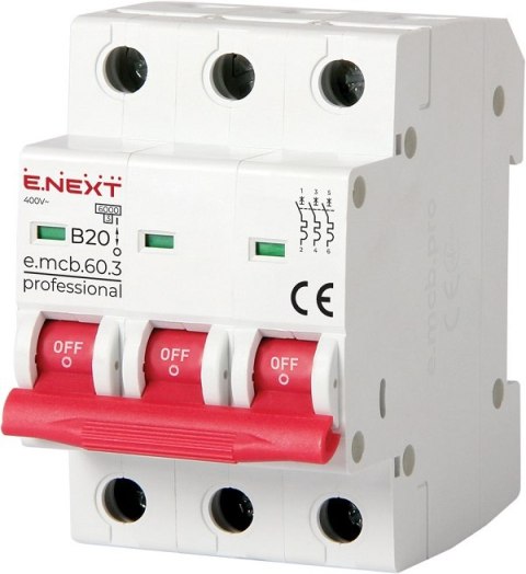 ENEXT WYŁĄCZNIK NADPRĄDOWY MCB.PRO60 3P B20A 6KA