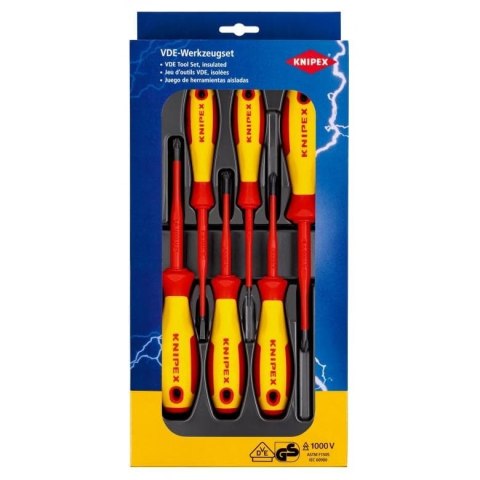 KNIPEX ZESTAW WKRĘTAKÓW VDE, 6CZ.