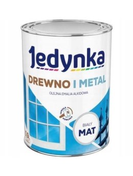 JEDYNKA EMALIA ALKIDOWA DO DREWNA I METALU BIAŁY MAT 0,9L