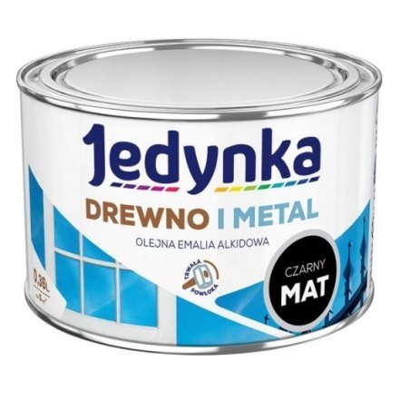 JEDYNKA EMALIA ALKIDOWA DO DREWNA I METALU CZARNY MAT 0,36L