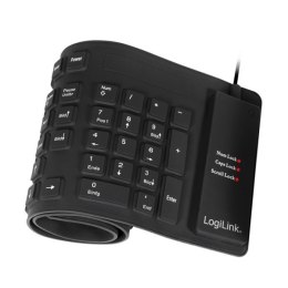 Logilink Logilink | Elastyczna wodoodporna klawiatura USB + PS/2 | ID0019A | Elastyczna klawiatura | Przewodowa | DE | Czarny