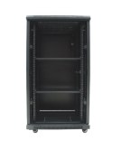 Szafa 19" stojąca 22U 600x600 BETA RAL9004 szkło.