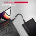 AXAGON EE35-GTR USB-C 3.2 Gen 1 - SATA 6G, Obudowa Zewnętrznego Dysku Twardego 3.5", Ryflowana - Czarna