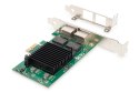 DIGITUS KARTA SIECIOWA PCIE PRZEWODOWA 2X RJ45 GIGABIT 10/100/1000MBPS LOW PROFILE DN-10132