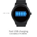 Smartwatch inteligentny zegarek RS100 NanoRS bluetooth krokomierz monitor snu pomiar tętna czarny