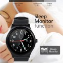 Smartwatch inteligentny zegarek RS100 NanoRS bluetooth krokomierz monitor snu pomiar tętna czarny