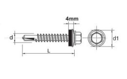 GUNNEBO WKRĘT SAMOWIERTNY IMPAX Z EPDM #5MM RAL9010 5.5*38MM