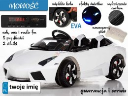 JKM PA0121 Auto 3 biegi LAMBO WHITE miękkie koła 2x45W