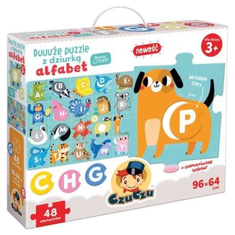 ND17_SZ-75414 Czu Czu Duże puzzle z dziurką Alfabet