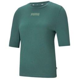 ND05_K11092-M 585929 45 Koszulka damska Puma Modern Basics Tee Cloud zielona 585929 45 r.M