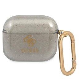 ND38_GUA3UCG4GK Guess 4G Glitter - Etui Airpods 3 (czarny)