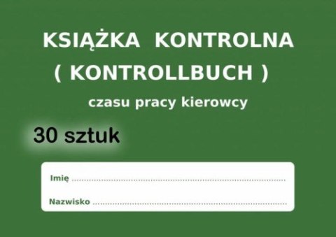 Książka czasu pracy kierowcy KONTROLLBUCH PL - DE - 30 sztuk