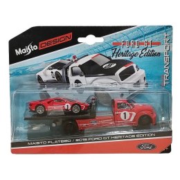 ND17_MI-15108-26 MAISTO 15108-26 Holownik+2018 Ford GT Heritage czerwony 1:64