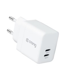 ND38_CRG-GNCC35-WHI Crong Utra Compact GaN - Ładowarka sieciowa 35W PD 3.0 2x USB-C (biały)