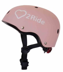 ND31_J13_014_2_1 Kask rowerowy dla dzieci HEART BIKE - Love 2 RIDE rozm. S 50-54 cm z lampką LED i klipsem magnetycznym Powder p