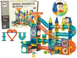 ND24_14634 Magiczne Klocki Magnetyczne Zjeżdżalnia Dla Kulek Budowle 3D 128 Elementów 5905515350891