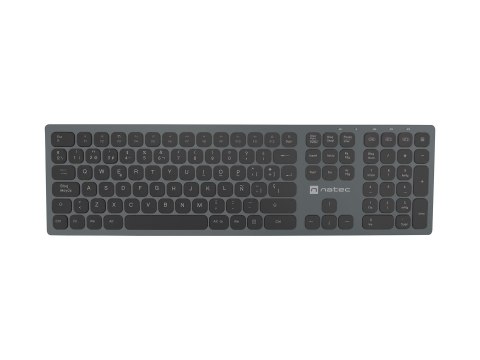 Klawiatura NATEC NKL-1830 Uniwersalne RF Wireless + Bluetooth QWERTY Hiszpański Czarny, Szary