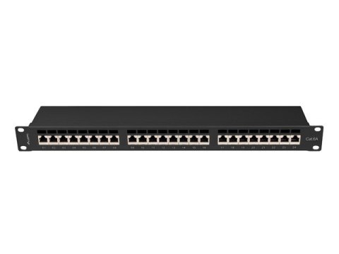 LANBERG PATCH PANEL 24 PORT 1U 19" KAT.6A FTP CZARNY PPSA-1024-B