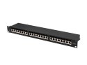 LANBERG PATCH PANEL 24 PORT 1U 19" KAT.6A FTP CZARNY PPSA-1024-B