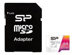 Silicon Power Silicon Power | Karta pamięci microSDHC UHS-I | Elite | 64 GB | microSDHC/SDXC | Pamięć flash klasy 10