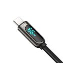 Kabel przewód Display Fast Charging Data USB-A - USB-C 66W 1m - czarny