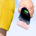 Mini powerbank 5000mAh 15W USB-C i ładowarką do Apple Watch - różowy