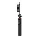 Selfie stick teleskopowy z pilotem + 2x lampka LED stojak tripod na telefon 1.3m aluminium - czarny