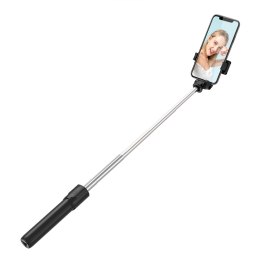 Selfie stick teleskopowy z pilotem stojak tripod na telefon 0.7m - czarny