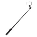 Selfie stick teleskopowy z pilotem stojak tripod na telefon 1.3m aluminium - czarny