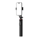 Selfie stick teleskopowy z pilotem stojak tripod na telefon 1.3m aluminium - czarny