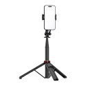 Selfie stick teleskopowy z pilotem stojak tripod na telefon 1.3m aluminium - czarny