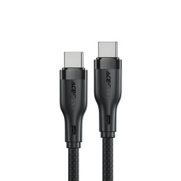 Kabel przewód elastyczny w oplocie USB-C - USB-C 60W 3A 1.2m - czarny