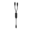 2w1 Kabel przewód podwójny USB-C - 2x USB-C 100W 480Mb/s - czarny