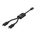 2w1 Kabel przewód podwójny USB-C - 2x USB-C 100W 480Mb/s - czarny