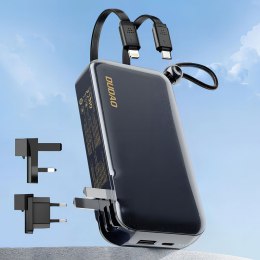 2w1 Ładowarka sieciowa UK US EU + powerbank 10000mAh USB-C USB-A - szara