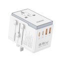 Uniwersalana ładowarka adapter podróżny 65W EU / US / JP / AUS / UK 2x USB-C 2x USB-A - biały