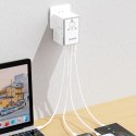 Uniwersalana ładowarka adapter podróżny 65W EU / US / JP / AUS / UK 2x USB-C 2x USB-A - biały