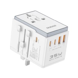 Uniwersalna ładowarka adapter podróżny 35W EU / UK / AUS / US / JP 3x USB-C 2x USB-A - biały