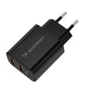 Ładowarka sieciowa 30W USB-C 2x USB-A - czarny