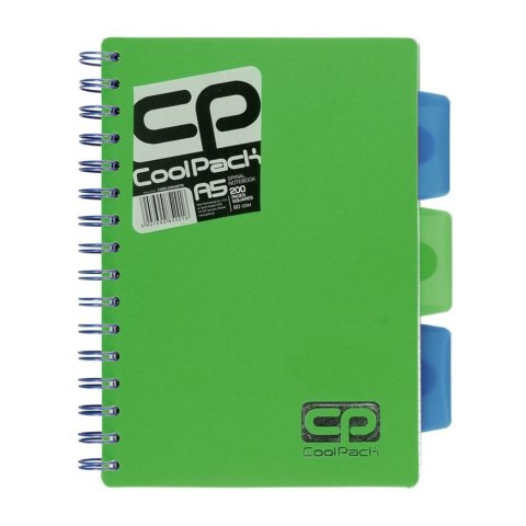 COOLPACK - NEON - KOŁOZESZYT PP - A5 ZIELONY / new