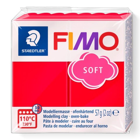 Kostka FIMO soft 57g czerwony masa termoutwardzalna Staedtler