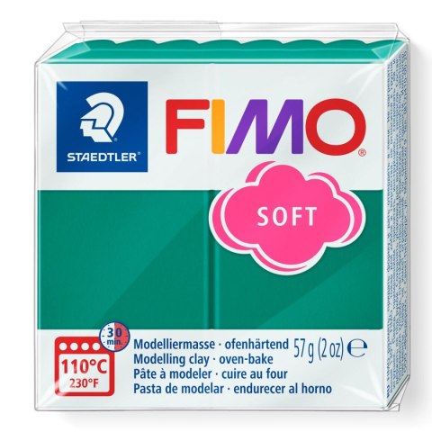 Kostka FIMO soft 57g szmaragdowy masa termoutwardzalna Staedtler