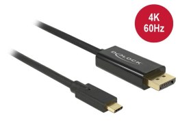 DeLOCK 85257 adapter kablowy 3 m USB Type-C DisplayPort Czarny