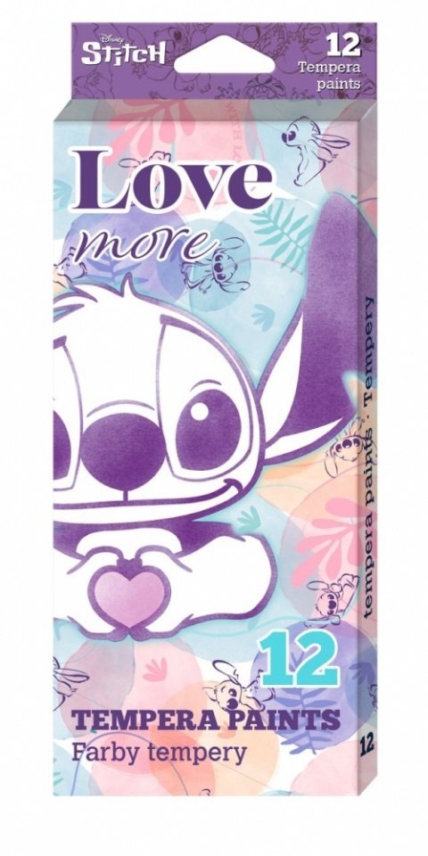 DISNEY FASHION - FARBY TEMPERA W TUBIE 12 ML. 12 KOLORÓW PASTEL